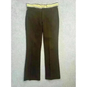 Vtg 70's Time Out Farah Slacks 30 x 28.5 Brown TEXTURED DISCO Pants BELL BOTTOM